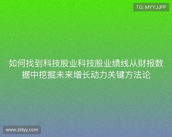 如何找到科技股业科技股业绩线从财报数据中挖掘未来增长动力关键方法论